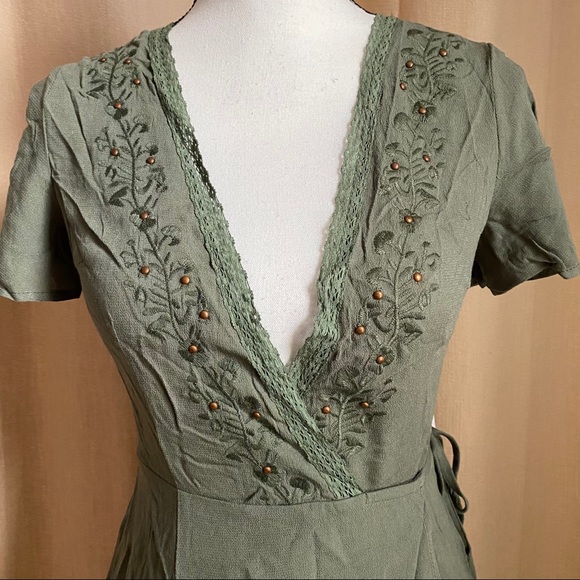 Sage The Label Embroidered Wrap Dress - Picture 5 of 10